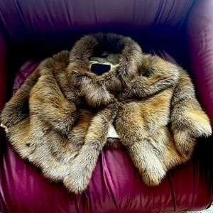 Real 100% Italian fur short sleeved jacket weasel collecters item